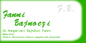 fanni bajnoczi business card